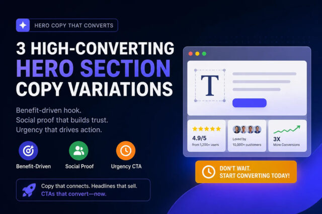 SaaS Landing Page Hero Copy