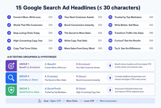 A/B Test Google Ads Headlines