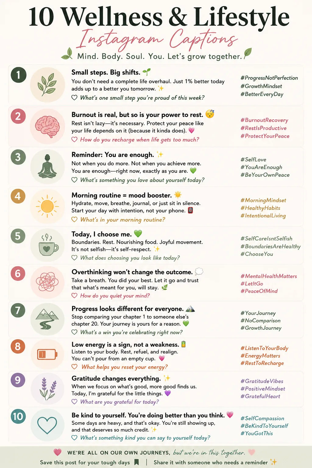 Instagram Captions for Lifestyle & Wellness