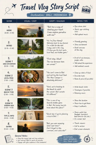 Travel Vlog Story Script