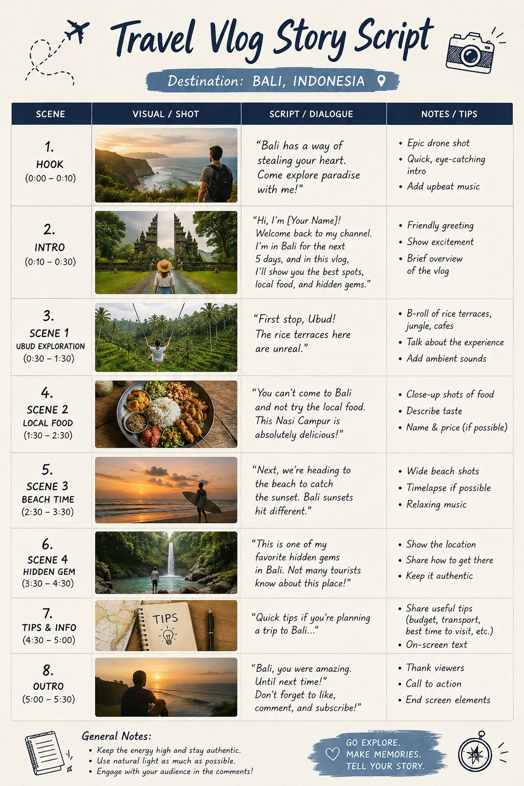 Travel Vlog Story Script