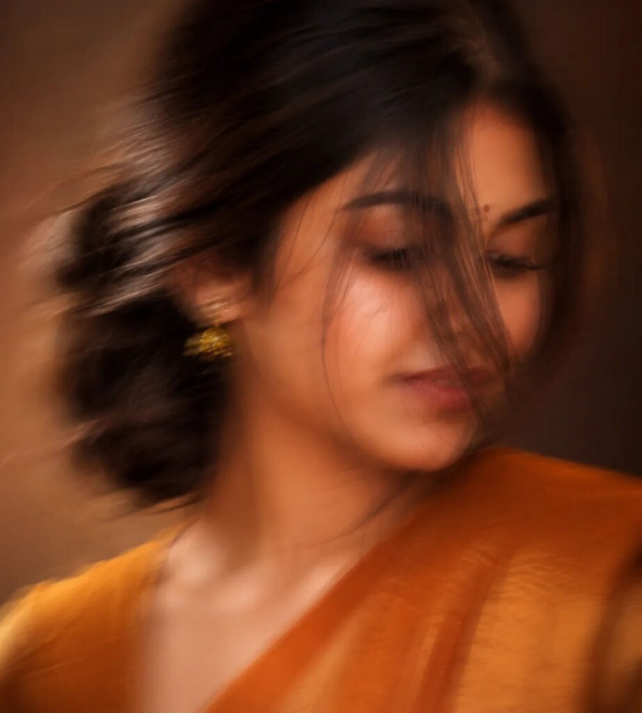 Dreamy Motion Blur Portrait of Elegant Woman
