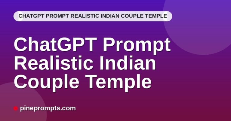 ChatGPT Prompt Realistic Indian Couple Temple